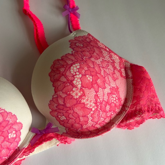 🩷VICTORIA SECRET CLASSIC PUSH UP LACE PINK ADJUSTABLE BRA SIZE 34B TRENDING - Picture 9 of 10